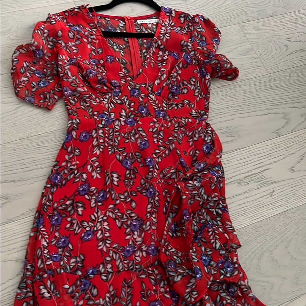 Floral Red Dress
